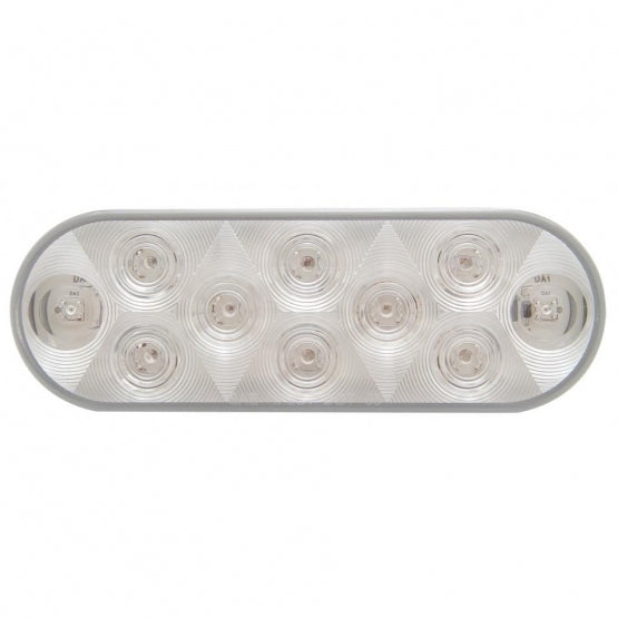 10 RED LED OVAL S/T/T LIGHT - CLEAR LENS