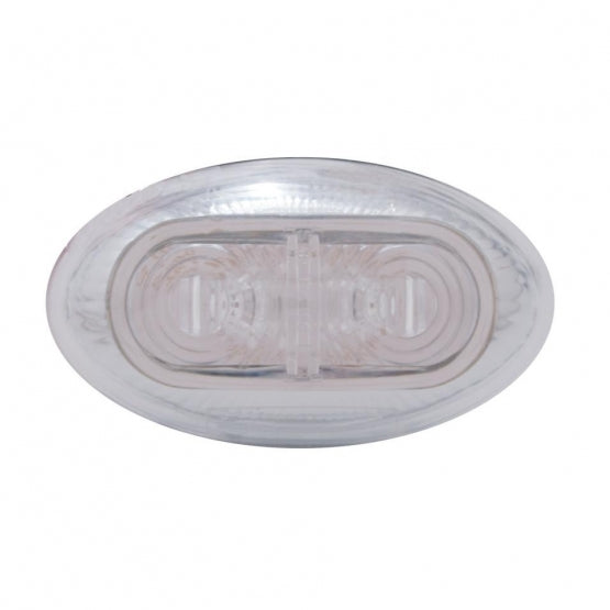 2 RED LED OVAL CLEARANCE/MARKER LIGHT - CLEAR LENS