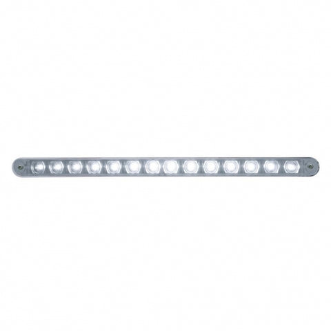 14 LED 12" LIGHT BAR W/ CHROME PLASTIC BEZEL - WHITE LED/CLEAR LENS