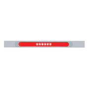Chrome Top Mud Flap Plate w/ 28 LED 17" "GLO" Light Bar & Bezel - Red LED/Red Lens
