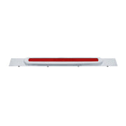 Chrome Top Mud Flap Plate w/ 28 LED 17" "GLO" Light Bar & Bezel - Red LED/Red Lens