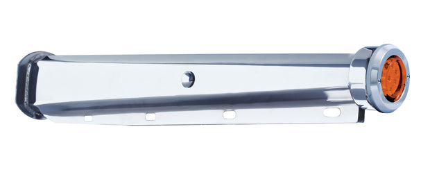 30" Heavy Duty Mud Flap Hanger w/ 9 LED Reflector End Cap & Bezel - Amber LED/Amber Lens