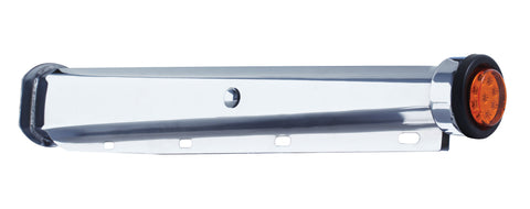 30" Heavy Duty Mud Flap Hanger w/ 9 LED Reflector End Cap & Grommet - Amber LED/Amber Lens
