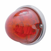  17 RED LED WATERMELON REFLECTOR CAB LIGHT FLUSH MOUNT KIT W/ MOUNTING BASE - RED LENS