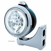 BLACK "GUIDE" HEADLIGHT W/ AMBER DUAL FUNCTION TOP MOUNT LIGHT - 34 WHITE LED CRYSTAL HALOGEN
