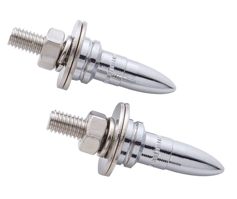 Chrome Bullet Shape License Plate Fastener (2 Pack)