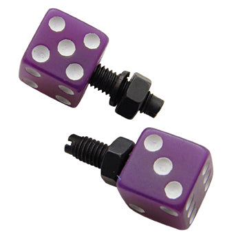 Dice License Plate Fastener - Purple (2 Pack)