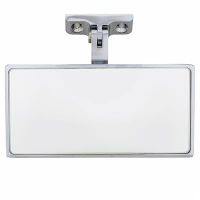 Rectangular Chrome Plated Aluminum Interior Rear View Mirror With Screw-On Mount