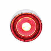 3 HIGH POWER LED 1" CLEARANCE/MARKER LIGHT WITH VISOR - RED LED/CLEAR LENS