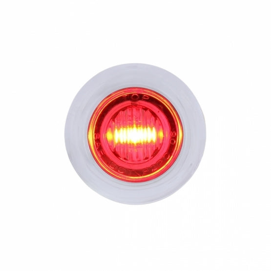 3 LED DUAL FUNCTION MINI AUXILIARY/UTILITY LIGHT WITH BEZEL & PLASTIC WASHER - RED LED/CLEAR LENS