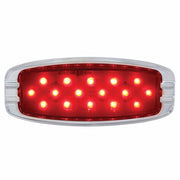 16 RED LED RETRO CLEARANCE/MARKER LIGHT W/ CHROME FLUSH MOUNT BEZEL - RED LENS