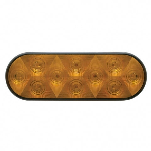 10 AMBER LED OVAL P/T/C LIGHT - AMBER LENS