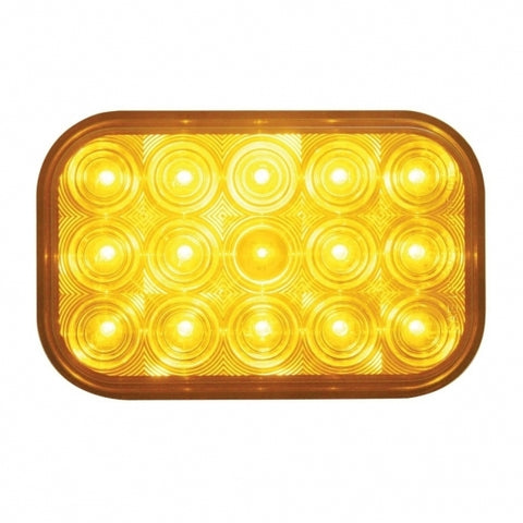 15 AMBER LED RECTANGULAR P/T/C LIGHT - AMBER LENS