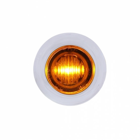 3 LED DUAL FUNCTION MINI AUXILIARY/UTILITY LIGHT WITH BEZEL & PLASTIC WASHER - AMBER LED/AMBER LENS