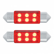 2/6-SMD HIGH POWER LED 6418/6461 36MM LIGHT BULB 2 PACK - RED LED