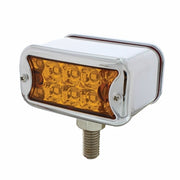 10 AMBER/10 RED LED DUAL FUNCTION T-MOUNT DOUBLE FACE REFLECTOR LIGHT W/HORIZONTAL VISOR - AMBER LENS/RED LENS