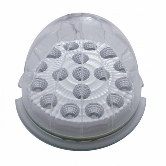 17 RED LED ROUND REFLECTOR AUXILIARY/CAB LIGHT - CLEAR LENS 