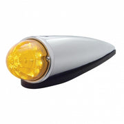 17 AMBER LED WATERMELON STYLE ROUND REFLECTOR CAB LIGHT W/ CHROME PLASTIC HOUSING - AMBER LENS