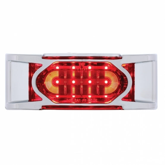 16 LED REFLECTOR CLEARANCE/MARKER LIGHT WITH CHROME BEZEL- RED/RED LENS