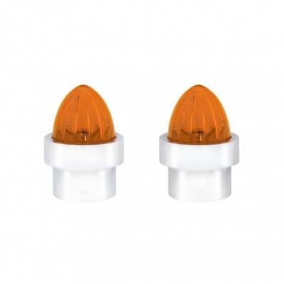 Watermelon Lens Bumper Guide Top W/ Chrome Base - Amber (2 Pack)