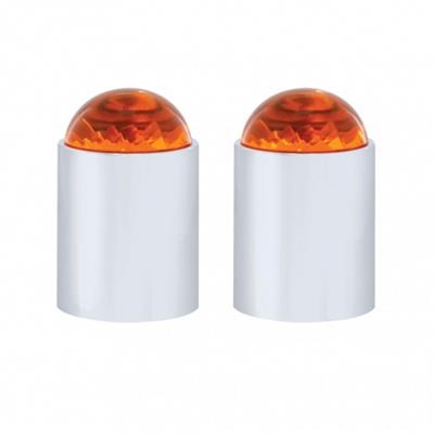 Stainless Bumper Guide Kit w/ Dome Lens Top - Amber Lens