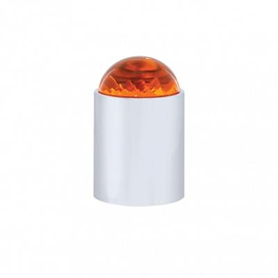 Chrome Top Base W/ Dome Lens - Amber