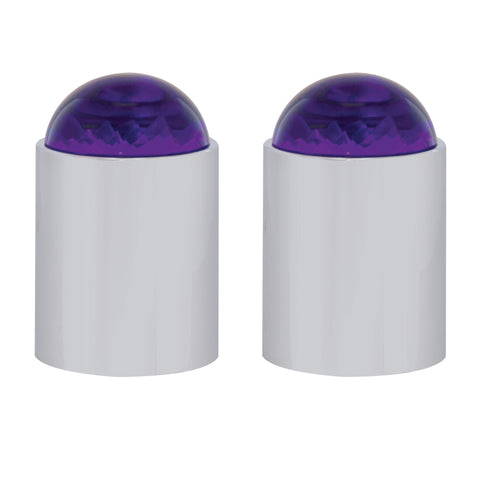 Dome Lens Bumper Guide Top w/ Chrome Base - Purple (2 Pack)