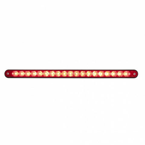 19 LED 12" REFLECTOR LIGHT BAR WITH BLACK HOUSING - RED LED/RED LENS