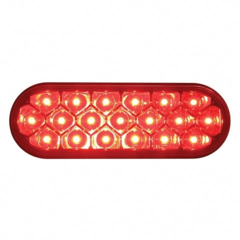 19 RED LED 6" OVAL REFLECTOR S/T/T LIGHT - RED LENS