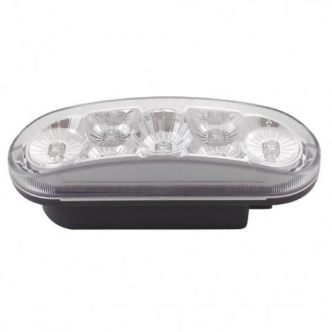 7 RED LED OVAL S/T/T & P/T/C LIGHT - CLEAR LENS