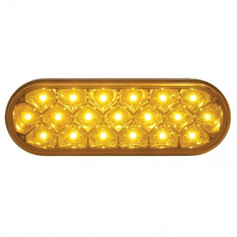 19 AMBER LED 6" OVAL REFLECTOR P/T/C LIGHT - AMBER LENS