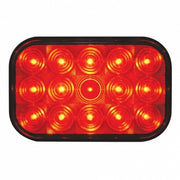 15 RED LED RECTANGULAR S/T/T LIGHT - RED LENS