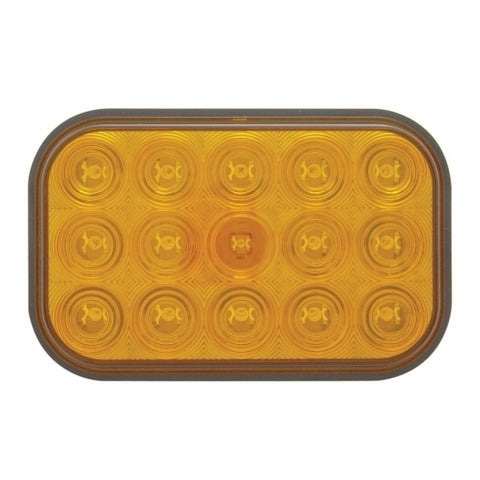 15 AMBER LED RECTANGULAR P/T/C LIGHT - AMBER LENS