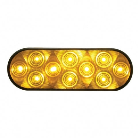 10 AMBER LED OVAL P/T/C LIGHT - AMBER LENS