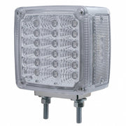 18 x 2 AMBER LED + 3 AMBER LED SQUARE TURN SIGNAL LIGHT W/ REFLECTOR - CLEAR LENS