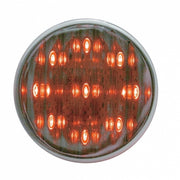 9 RED LED 2" ROUND FLAT AUXILIARY/ACCESSORY LIGHT - CHROME LENS