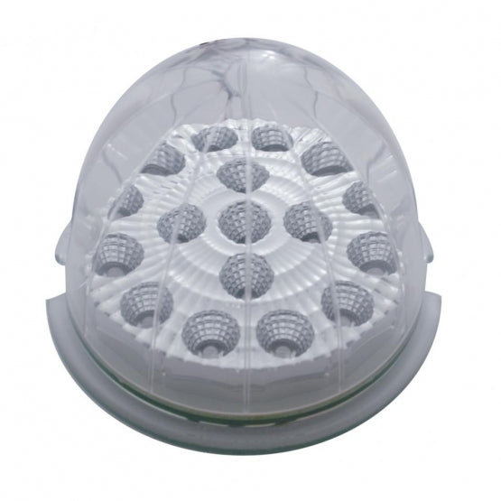 17 AMBER LED ROUND REFLECTOR AUXILIARY/CAB LIGHT - CLEAR LENS 