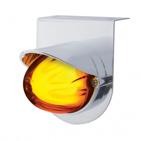  9 LED DUAL FUNCTION STAINLESS “GLO” LIGHT BRACKET WITH VISOR - AMBER LED / AMBER LENS