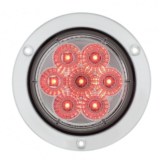 7 LED 4” S/T/T DEEP DISH LIGHT - RED LED/CLEAR LENS