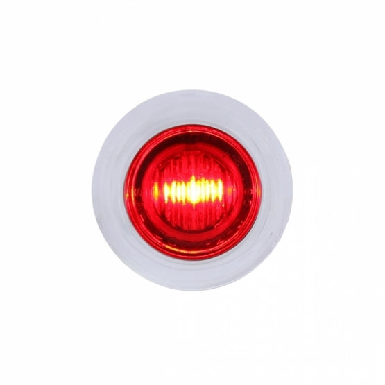 3 LED DUAL FUNCTION MINI AUXILIARY/UTILITY LIGHT WITH BEZEL & PLASTIC WASHER - RED LED/RED LENS