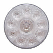 10 RED LED 4" ROUND S/T/T LIGHT - CLEAR LENS 