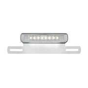 Chrome License Plate Light & Bracket With White LED Backup Light - White LED/Clears Lens