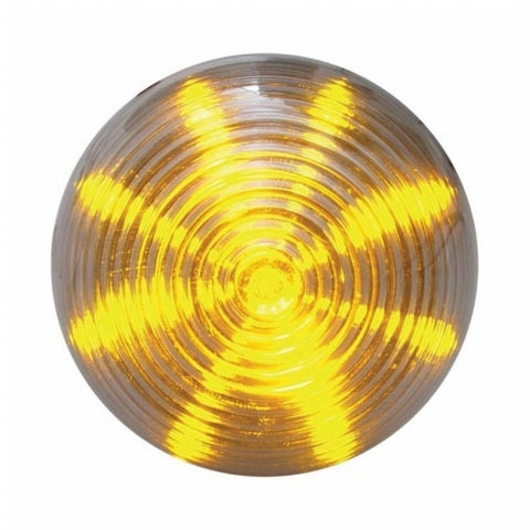 13 AMBER LED 2 1/2" BEEHIVE CLEARANCE/MARKER LIGHT - CLEAR LENS 