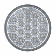 19 AMBER LED 4" ROUND REFLECTOR P/T/C LIGHT - CLEAR LENS