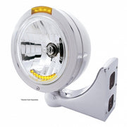 S.S. "BULLET" PB HEADLIGHT W/ AMBER DUAL FUNCTION SIGNAL LIGHT - 10 AMBER LED CRYSTAL HALOGEN