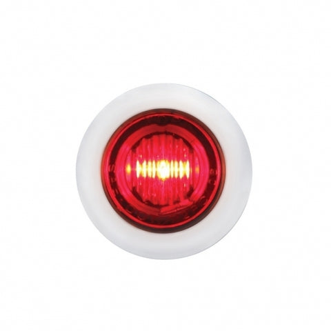 STAINLESS STEEL 3 RED LED MINI CLEARANCE/MARKER LIGHT - RED LENS
