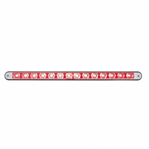 14 LED 12" LIGHT BAR WITH BLACK HOUSING - RED LED/CLEAR LENS