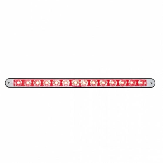 14 LED 12" LIGHT BAR WITH BLACK HOUSING - RED LED/CLEAR LENS