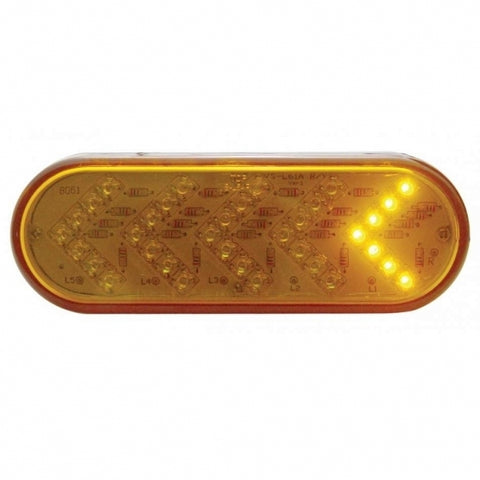 35 AMBER LED SEQUENTIAL OVAL TURN SIGNAL LIGHT - AMBER LENS