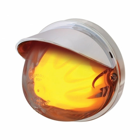  9 LED DUAL FUNCTION “GLO” WATERMELON LIGHT - FLUSH MOUNT WITH VISOR - AMBER LED / CLEAR LENS